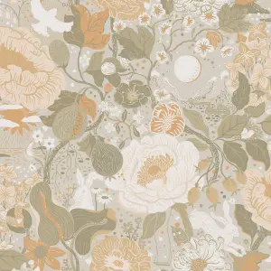 Galerie Sommarang 2 Grey/Green Vaxa Floral Wallpaper Roll