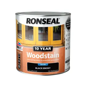 Ronseal 10 Year Ebony Satin Quick dry Doors & window frames Wood stain, 750ml