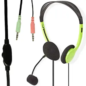 2 PK 3.5mm Stereo Headphones & Microphone - VoIP Skype Facetime Phone PC Laptop