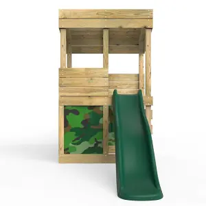 Rebo Children's Wooden Lookout Tower Playhouse with 6ft Slide - Den Set