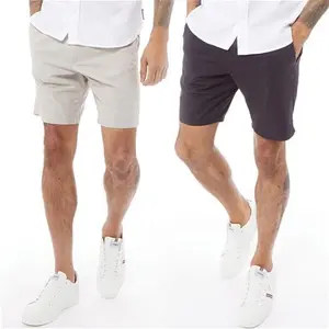 French Connection Mens Chino Two Pack Shorts Multi 1 - Marine/Stone - Size S