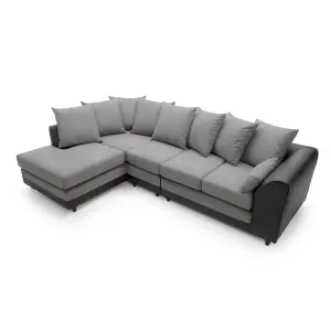 Dylan Large Corner Sofa Left Facing in Cool Grey