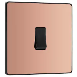 British General 20A Single 3 way Raised slim Screwless Intermediate switch Gloss Copper effect