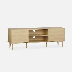 sweeek. 60cm wood-effect TV stand Mika Natural 160x40x56 cm