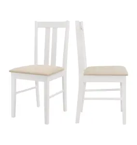 Hallowood Furniture Aston Pair of Dining Chair in White Painted Finish