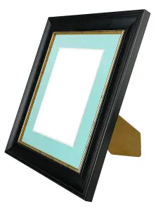 Scandi Black with Crackle Gold Frame with Blue mount for Image Size 6 x 4 Inch