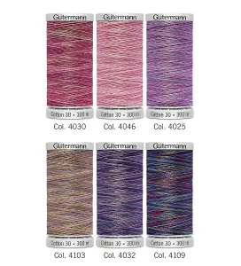 TSET COTTON 30 PK6 - Thread Set: Cotton No.30: 6 x 300m: 4 - Gutermann