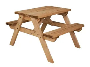 Classic Pub Style Picnic Bench and Table (5ft, Rustic brown finish)