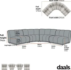 Granvia Ecru Boucle Modular Sofa, 4-Seater Large Corner Sofa - Daals - Sofas