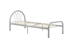 Birlea Solo Single Bed In Silver Metal