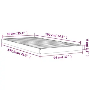 Bed Frame Solid Wood White / Single (3')