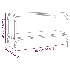 Berkfield TV Cabinet Grey Sonoma 80x33x41 cm Engineered Wood and Steel