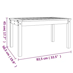 Berkfield Garden Table Black 82.5x50.5x45 cm Solid Wood Pine