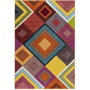 Wadan Multicolor Rug 120x170cm Geometric Easy To Clean Soft Indoor Living Room Rugs Modern Rug For Bedroom