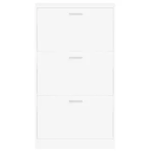 Shoe Cabinet White 59x17x108 cm Engineered Wood