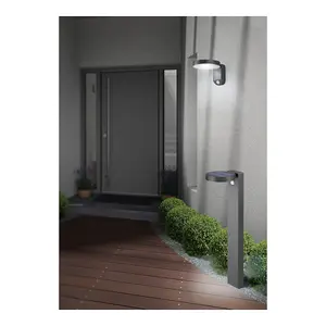 Luminosa Posadas Modern Outdoor Bollard Anthracite 3000K IP44 with PIR - UK Stock