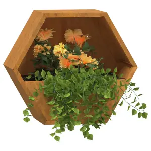 Berkfield Wall Planters 2 pcs Rusty Corten Steel 30x10x25 cm