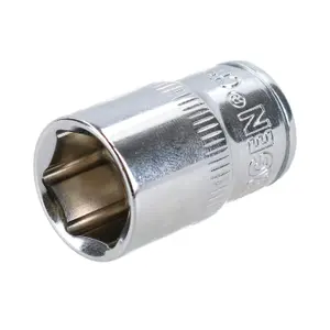 1/2" Imperial 6 Point 3/8" Drive Shallow Socket SAE AF Chrome Vanadium Steel