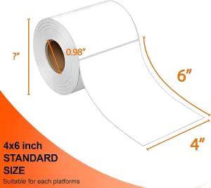 6x4 Inch (100m x 150mm) Shipping Label roll - 500 labels per roll