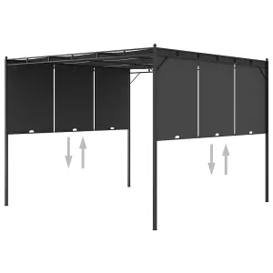 Berkfield Garden Gazebo with Side Curtain 3x3x2.25 m Anthracite