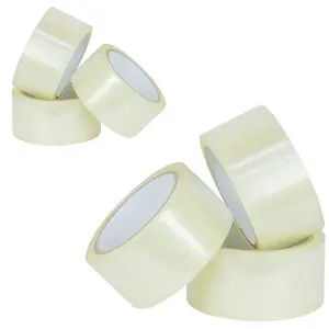 6 Rolls of Clear Low Noise Tape 50mm X 66m Strong Sticky Packaging Parcel Tapes