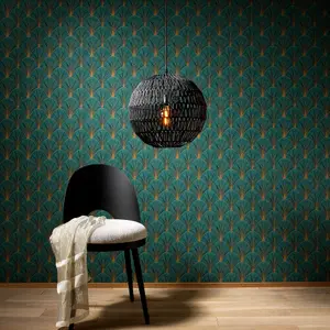 Erismann Luxury AvantGarde Vinyl Wallpaper in Green