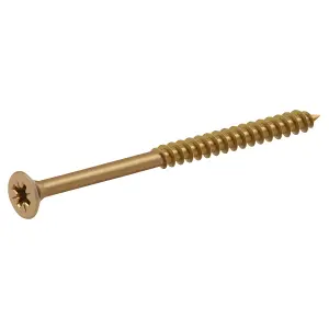 Diall Double-countersunk Yellow-passivated Carbon steel Screw (Dia)6mm (L)80mm, Pack of 100