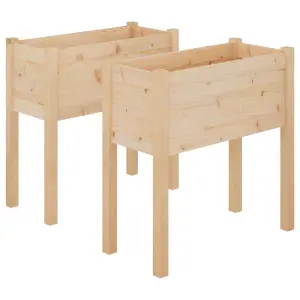 Berkfield Garden Planters 2 pcs 70x31x70 cm Solid Pinewood