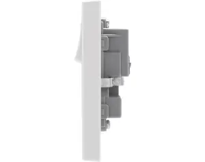 BG Double 13A Gloss White Socket 1 pole