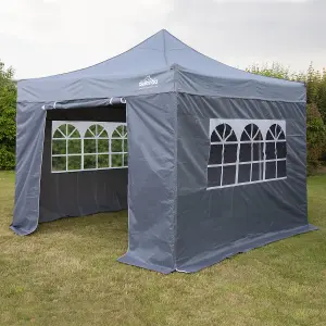 Dellonda Premium 3x3m Pop-Up Gazebo & Side Walls with Carry Bag, Stakes & Weight Bags