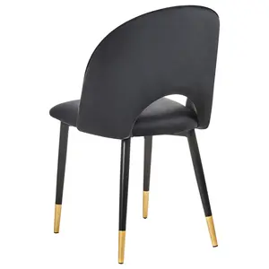 Set of 2 Dining Chairs MAGALIA Velvet Black