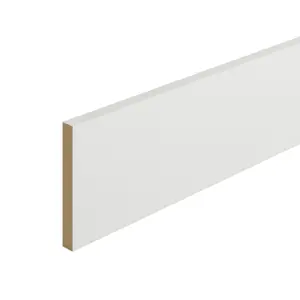 Metsä Wood Primed White MDF Square Skirting board (L)2400mm (W)144mm (T)18mm, Pack of 2