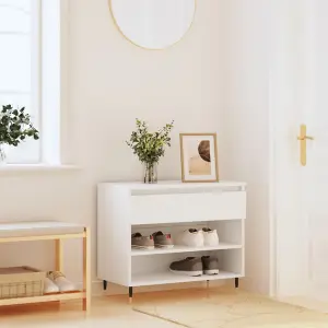 Shoe Cabinet White 70x36x60 cm Engineered Wood