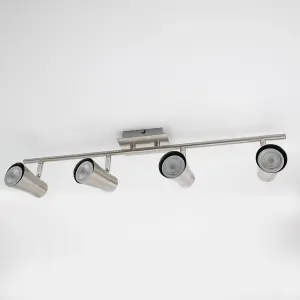 Swansea Brushed Steel 4-Bar Ceiling Spotlight