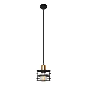 Luminosa Edison Slim Pendant Ceiling Light Black, Copper 12cm