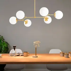 Luminosa Model 11 Deco 6-light Globe Pendant Lamp Golden