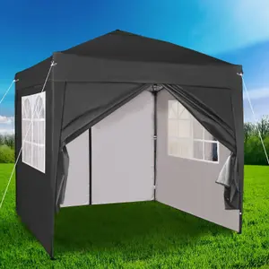 MCC Direct 2X2 Pop up Black Gazebo with Sides