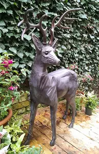 Standing Stag Buck Ornament cast from Aluminium Extra Large