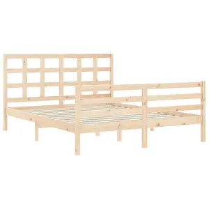 Berkfield Bed Frame with Headboard 160x200 cm Solid Wood