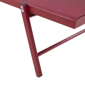 Sun Lounger Metal Burgundy PORTOFINO