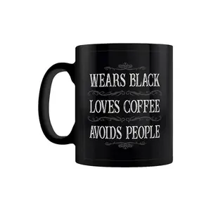 Grindstore Wears Black, Loves Coffee, Avoids People Mug Black (One Size)