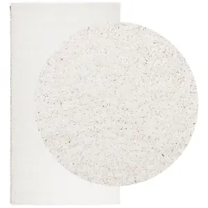 Shaggy Rug PAMPLONA High Pile Modern Cream 60x110 cm