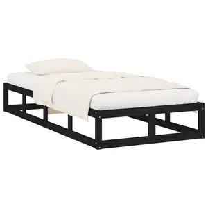 Berkfield Bed Frame Black 90x200 cm Solid Wood