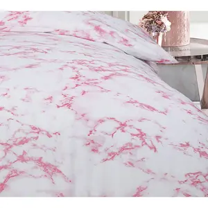 Rasheema Duvet Set Pink / Stunning Soft Marble / Single - 1 Standard Pillowcase