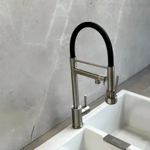 Liquida GD385BS Single Lever Multi Use Pull Out Brushed Steel Kitchen Mixer Tap