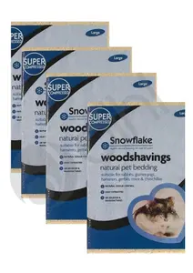 Snowflake Wood Shavings Natural Ped Bedding - For Rabbit, Hamster, Gerbil, Guinea Pig - Large (Pack of 4)