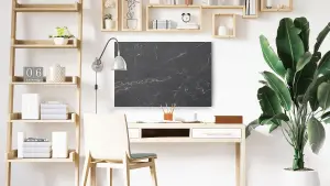 ALLboards Magnetic Boards MetalBoard BLACK MARBLE, BLACK GOLDEN MARBLE90x60cm a Magnetic Metal Poster for all types of magnets