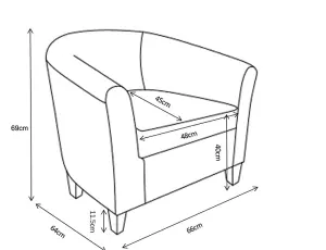 Canberra Accent Bucket Tub Chair Occasional Armchair Wood Effect Legs Silver Crushed Velvet Foam Padded Backrest Seat