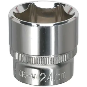 Premium 24mm Forged Steel Drive Socket - 3/8 Inch Square Drive