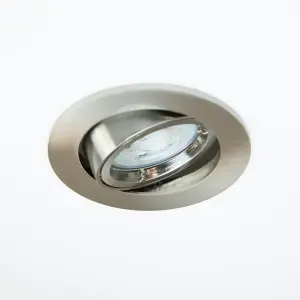 Arlec Pack 3 Adjustable Downlight Brushed Steel